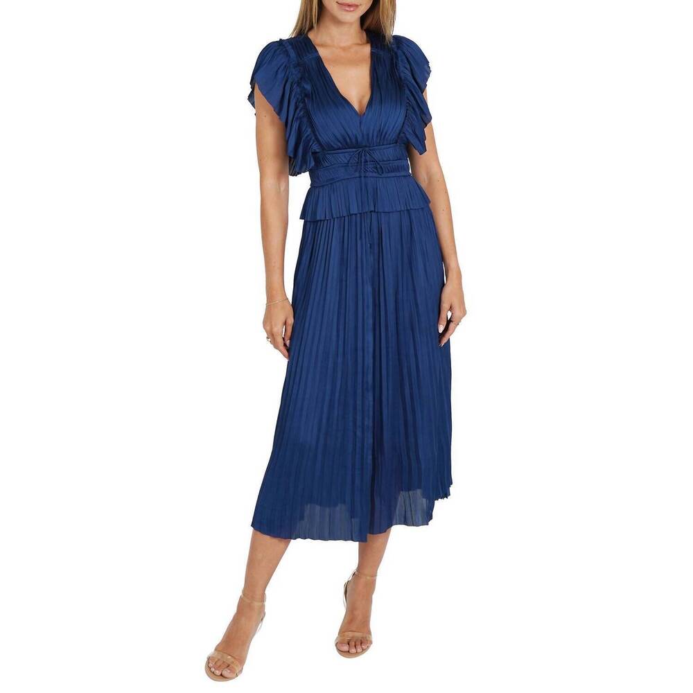 NEW LOVE TOKEN harper pleated dress in navy